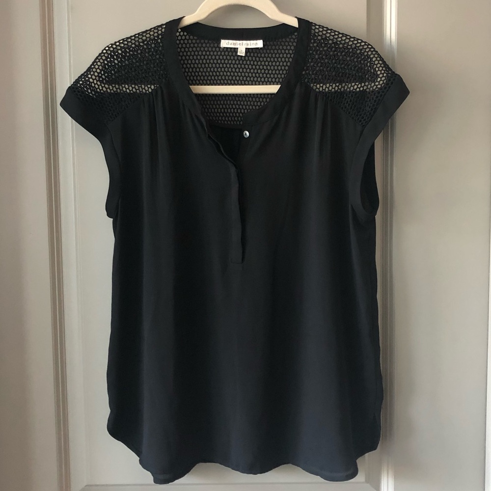 Like new! Black blouse with mesh detail
